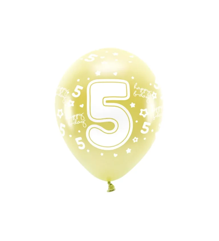 EKO Latexové balóniky číslo 5, zlaté