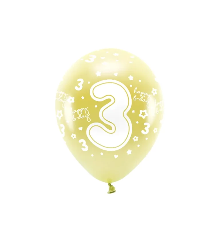 EKO Latexové balóniky číslo 3, zlaté