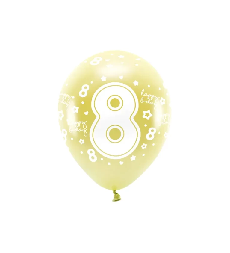 EKO Latexové balóniky číslo 8, zlaté