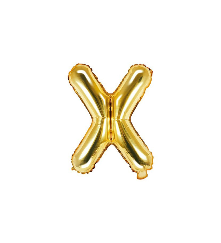 Fóliový balónik X - zlatý