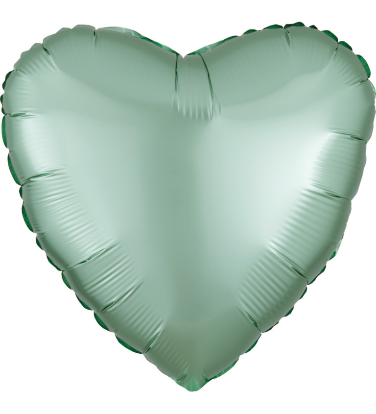 Fóliový balónik Srdce, zelený satén
