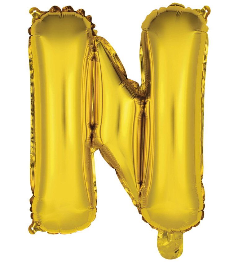 Fóliový balónik "N" - mini zlatý