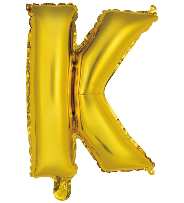 Fóliový balónik "K" - mini zlatý