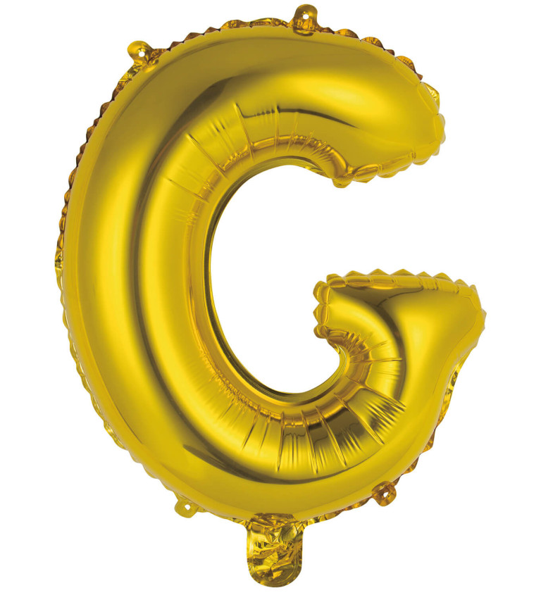 Fóliový balónik "G" - mini zlatý