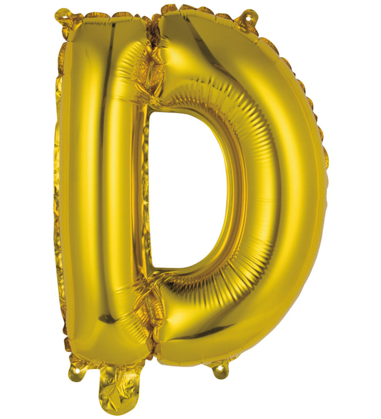 Fóliový balónik "D" - mini zlatý
