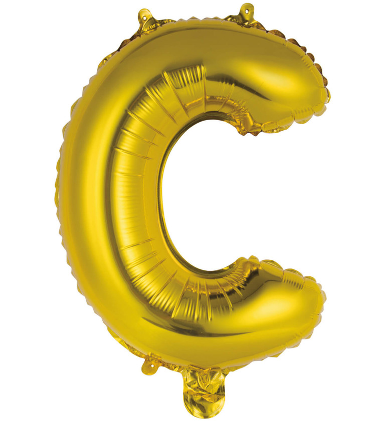 Fóliový balónik "C" - mini zlatý
