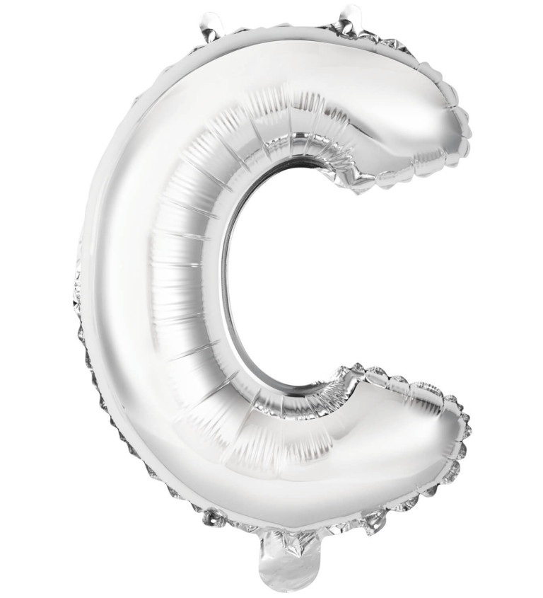 Fóliový balónik "C" - mini strieborný