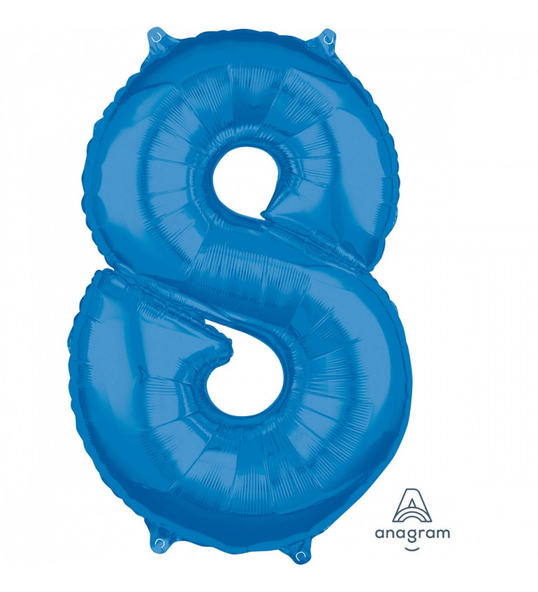 Fóliový balón "8" - Modrý