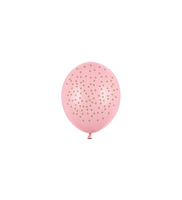 Ružové balóniky - strieborné bodky