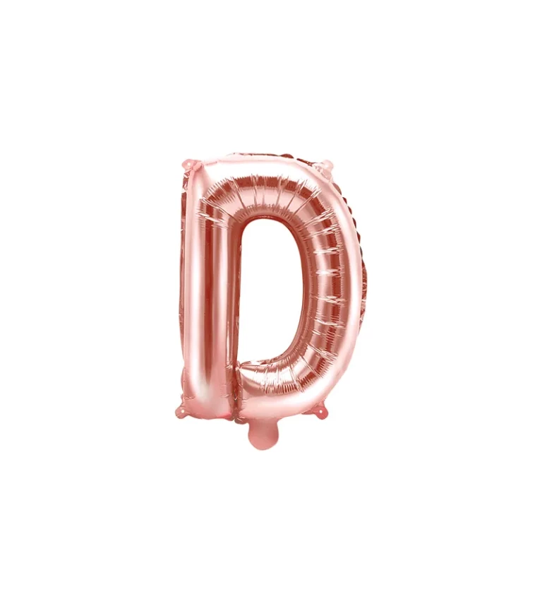 Fóliový balónik D - ružovo zlatý