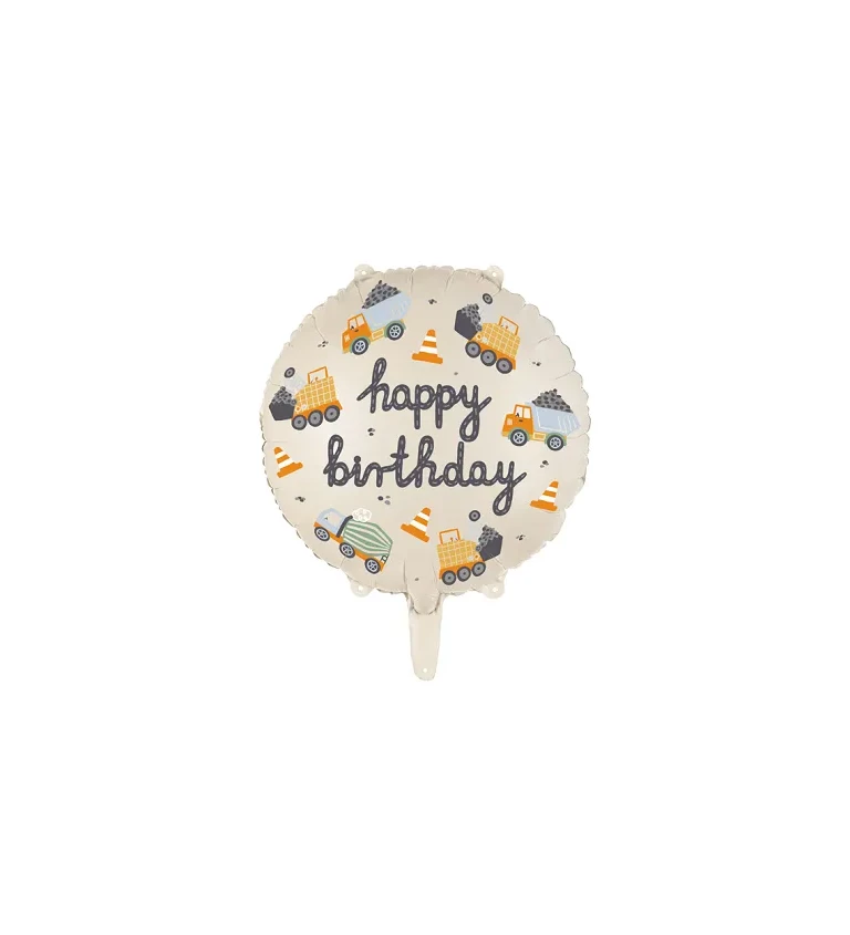 Fóliový balónik Happy Birthday, nákladiaky