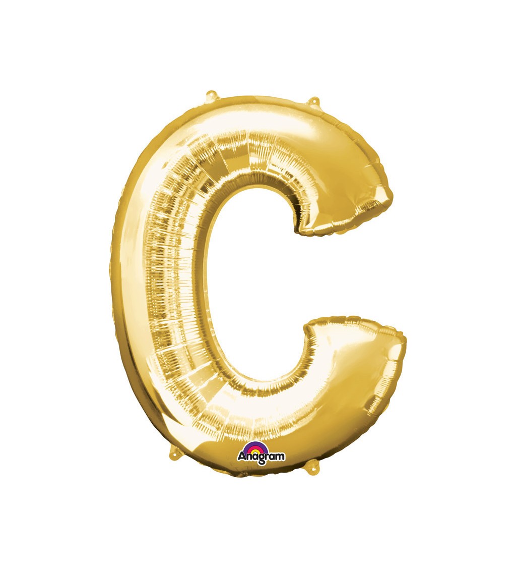 Balón fóliový Písmeno "C" - zlatý