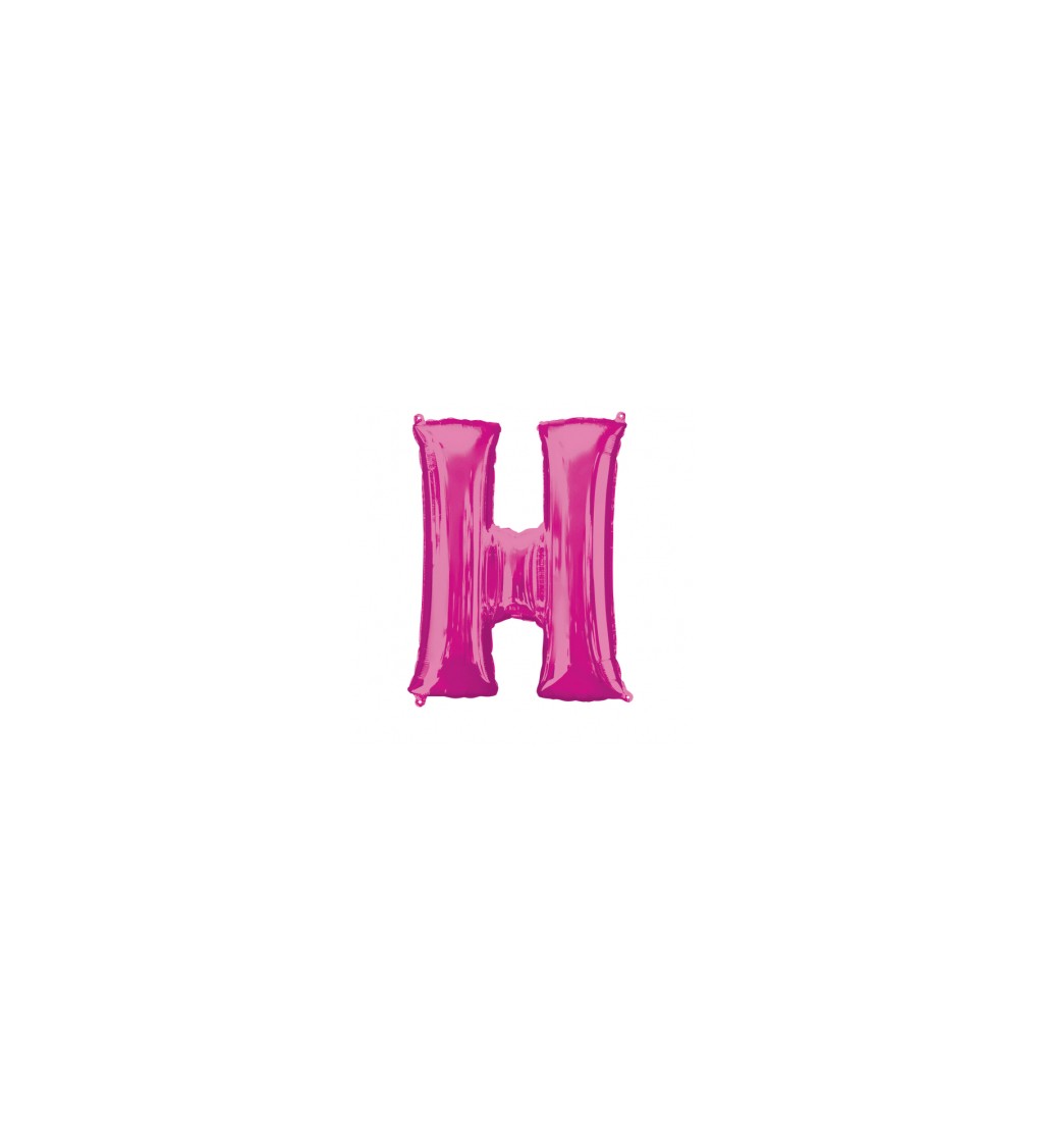 Fóliový balónik "H", ružový