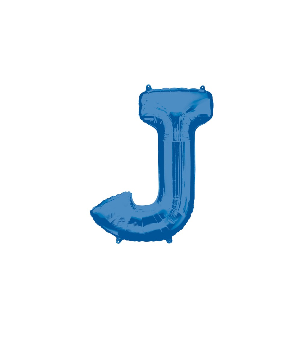 Fóliový balónik "J", modrý