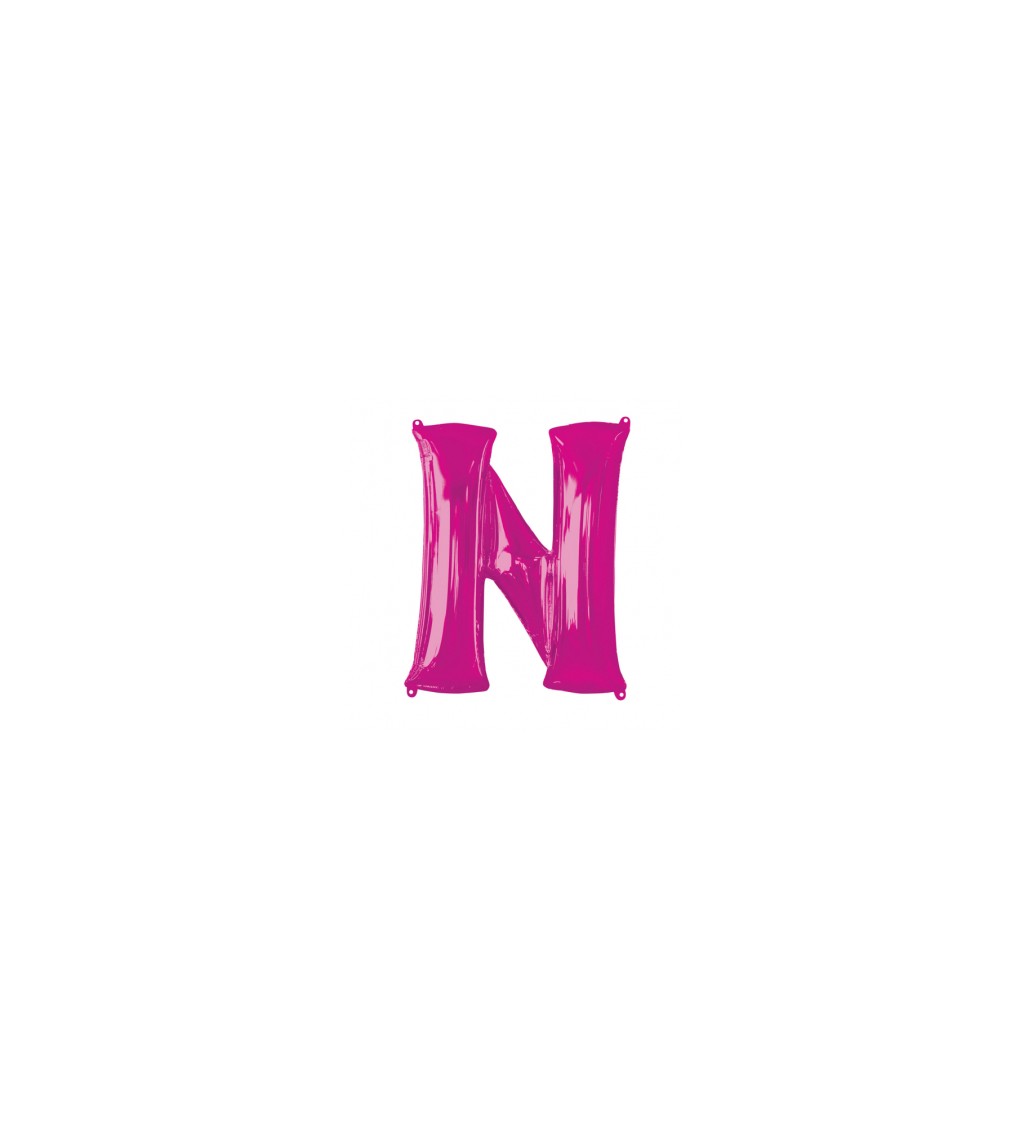 Fóliový balónik "N", ružový