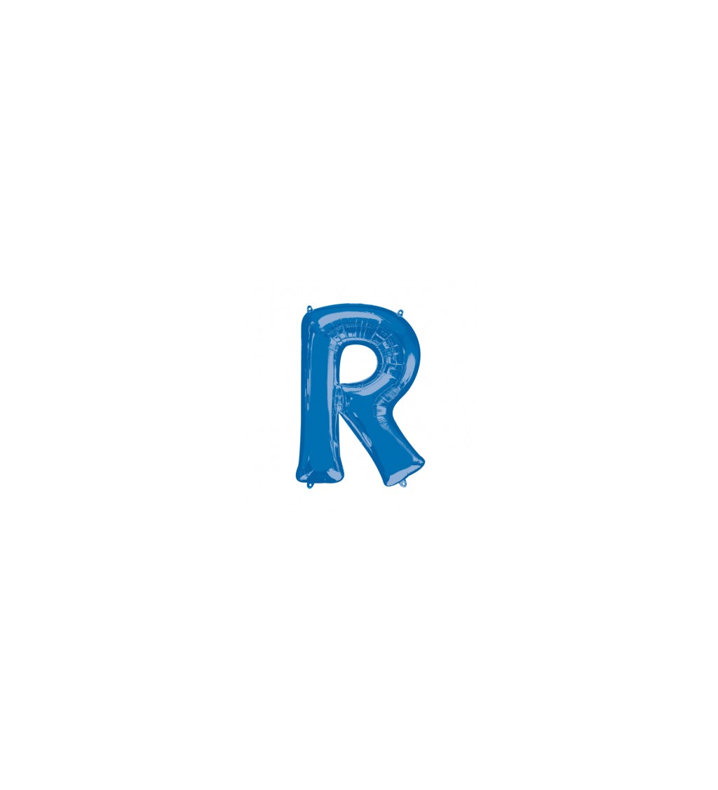 Fóliový balónik "R", modrý