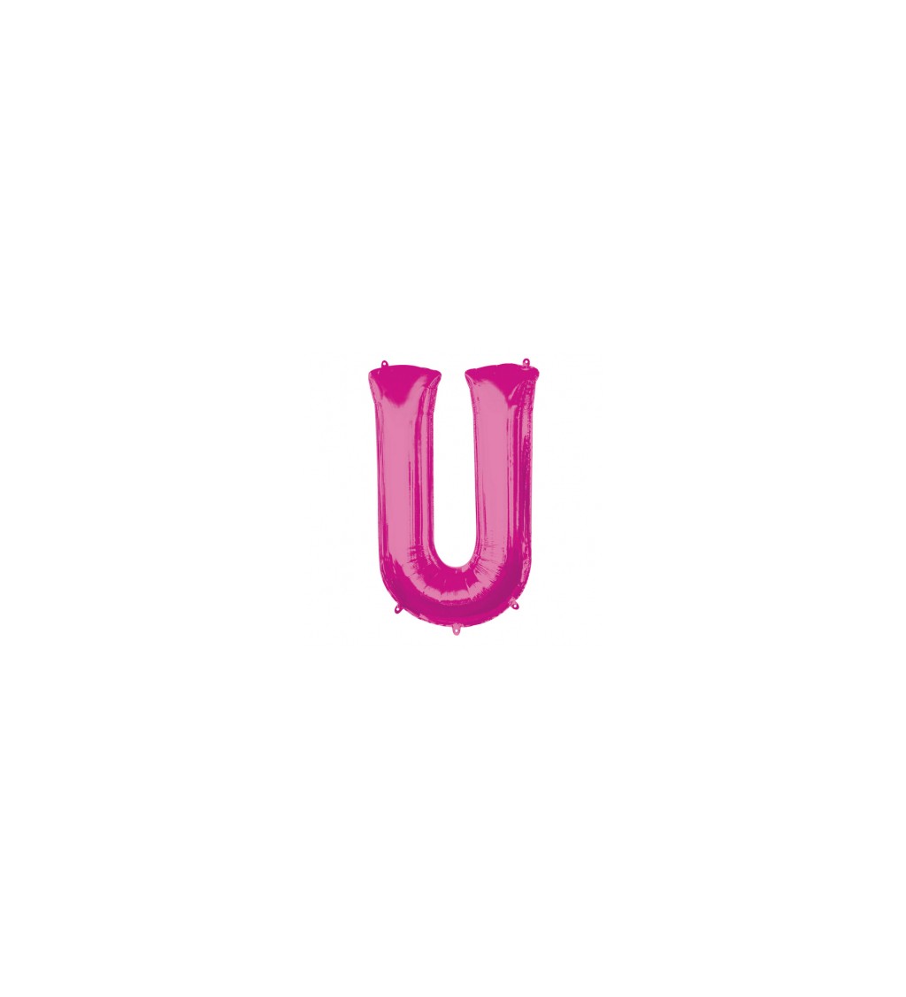 Fóliový balónik "U", ružový