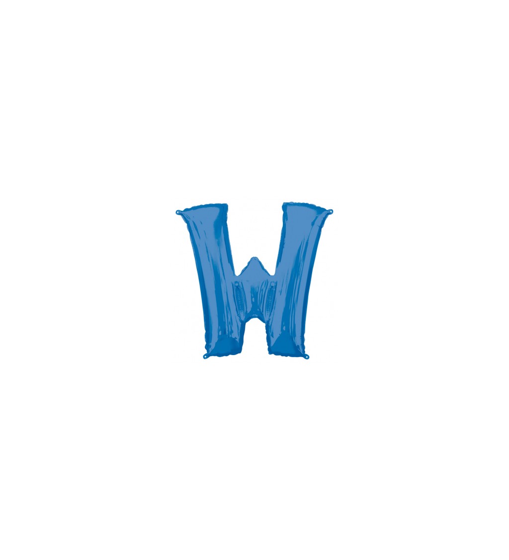 Fóliový balónik "W", modrý
