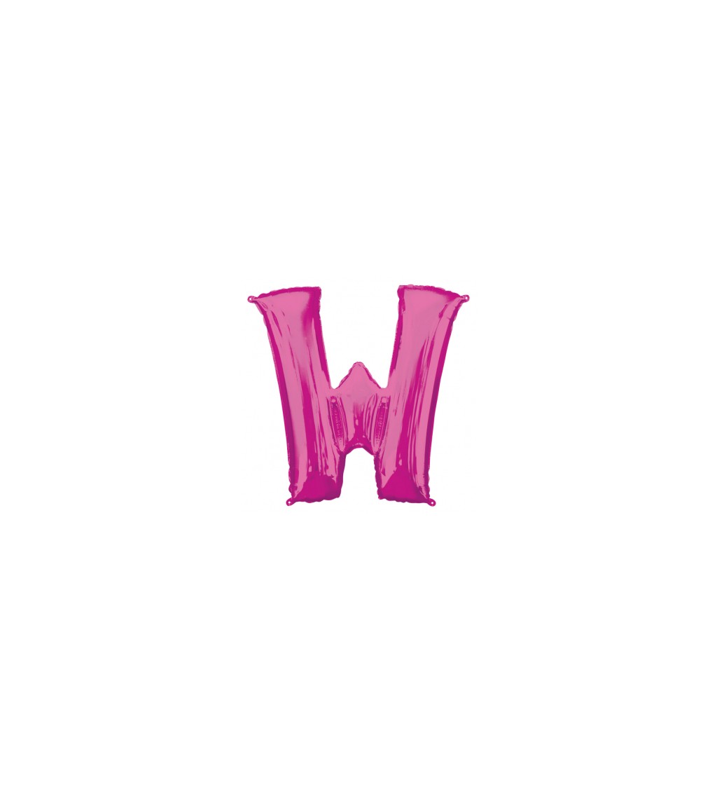 Fóliový balónik "W", ružový