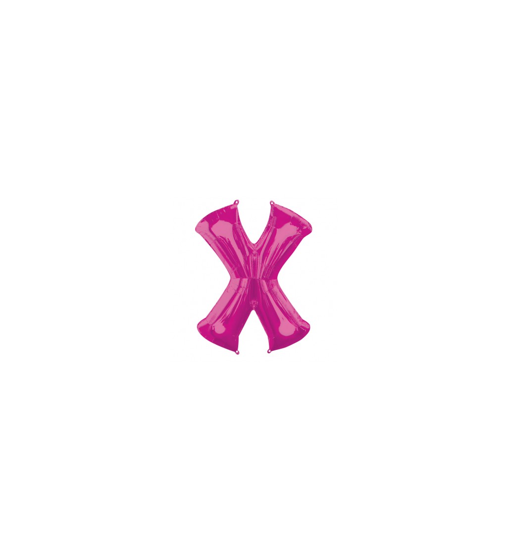 Fóliový balónik "X", ružový