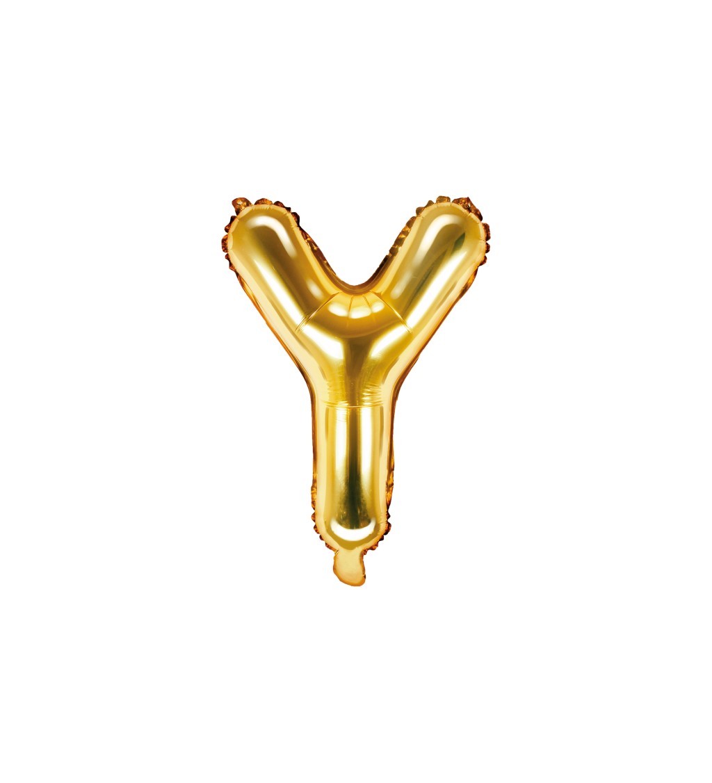 Fóliový balónik Y - ružovo zlatý