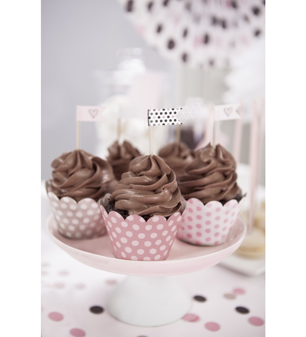 Kornútky na cupcakes - bodky 6 ks