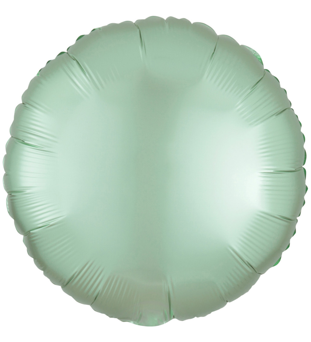 Okrúhly fóliový balónik Satén, zelený