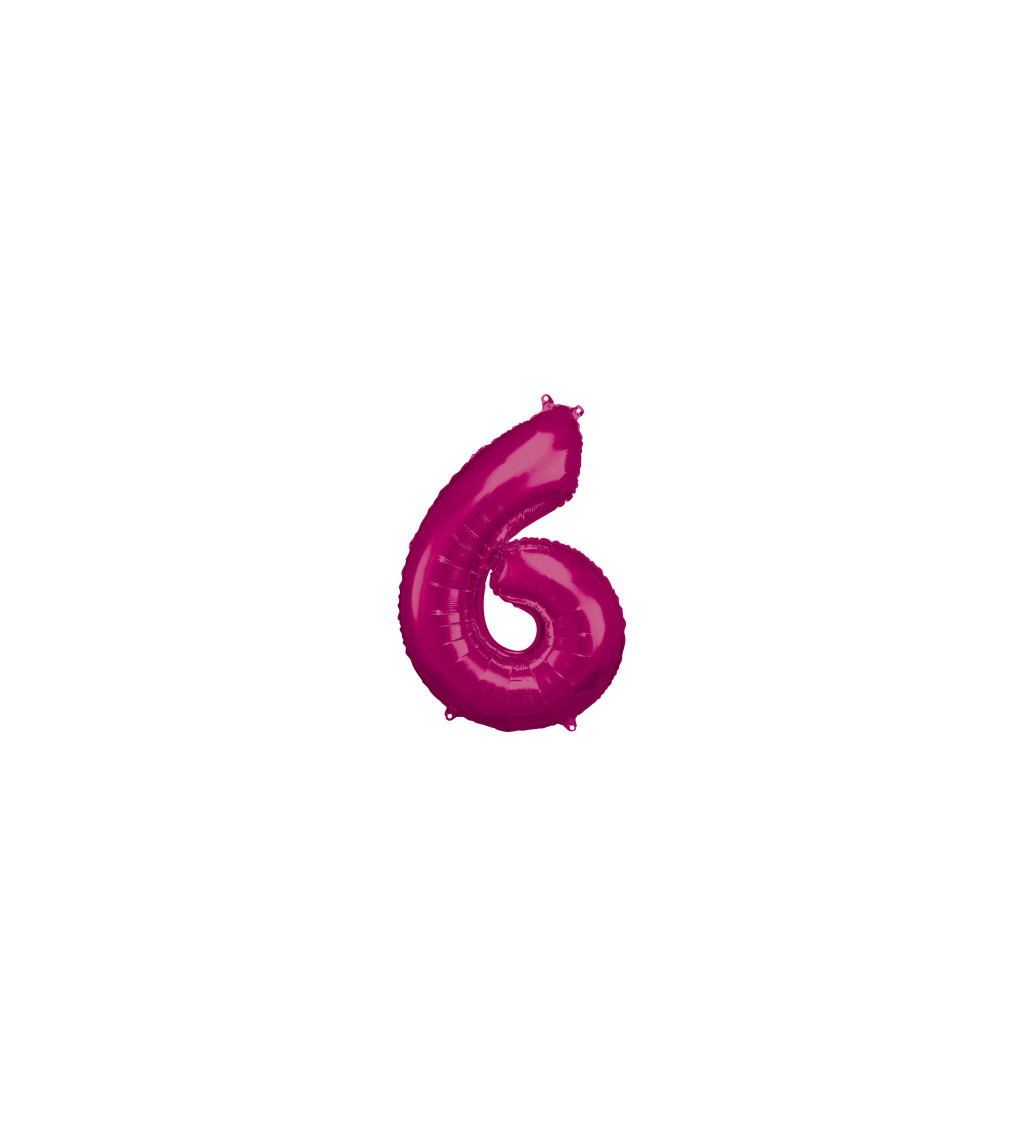 Fóliový balónik "6", magenta