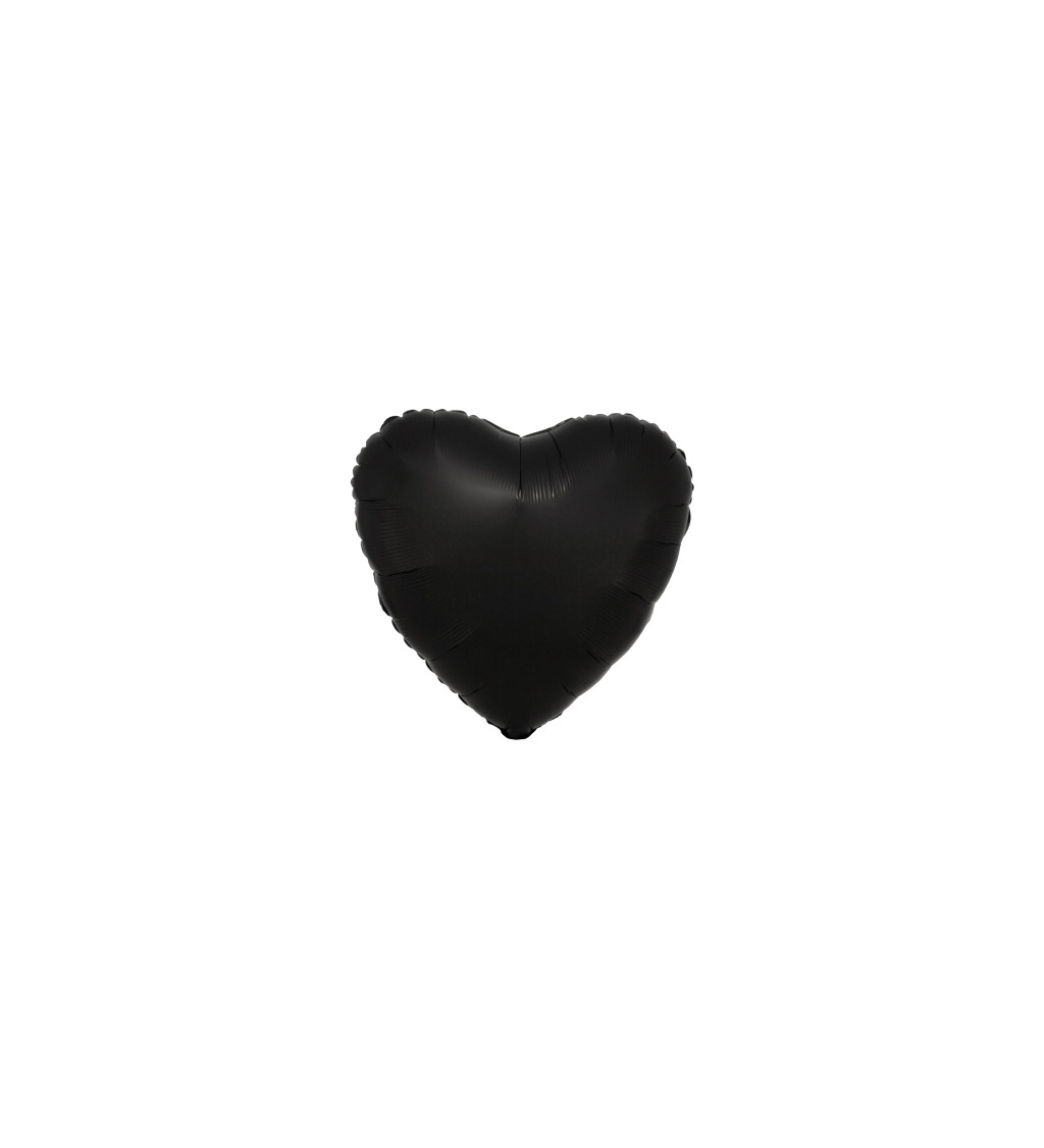Fóliový balónik Srdce, čierny satén