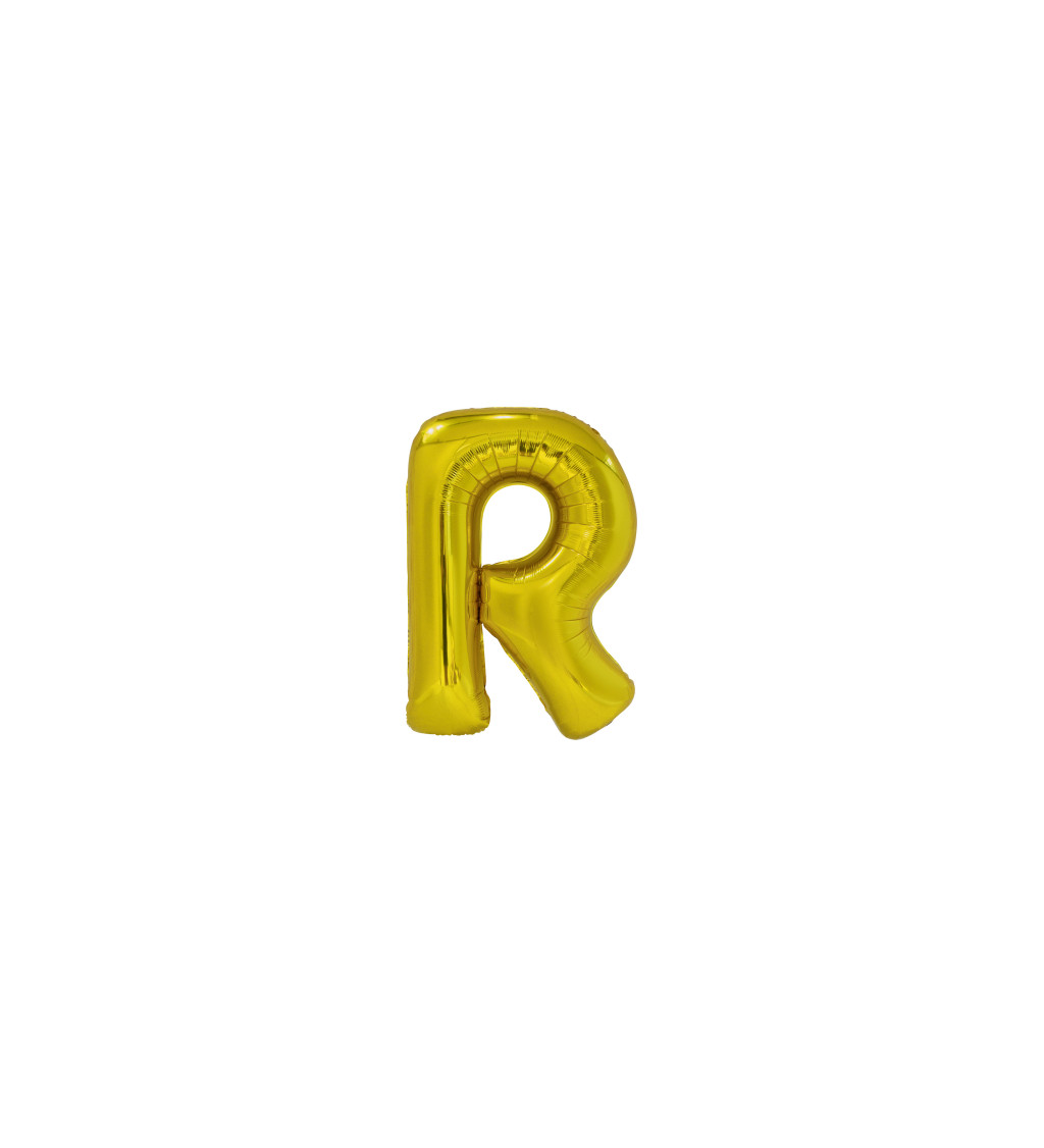 Fóliový balónik "R" - zlaté 86cm