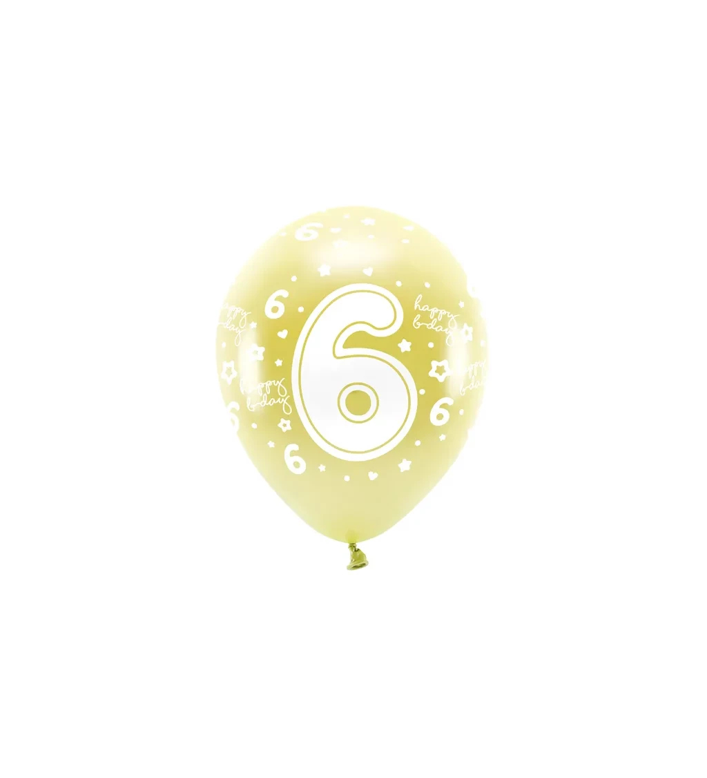 EKO Latexové balóniky číslo 6, zlaté