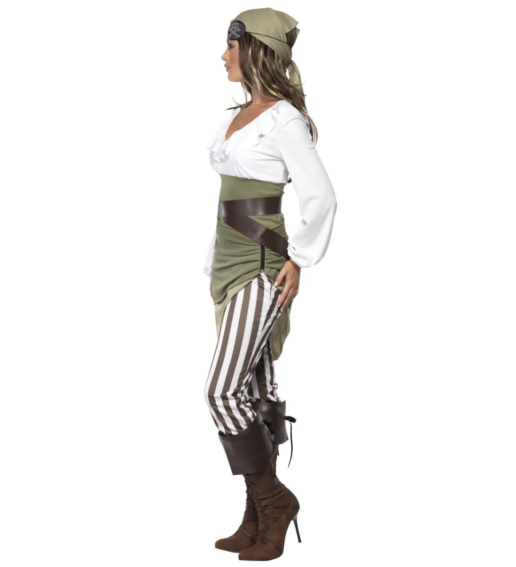 Kostým Pirátka - pruhované legíny