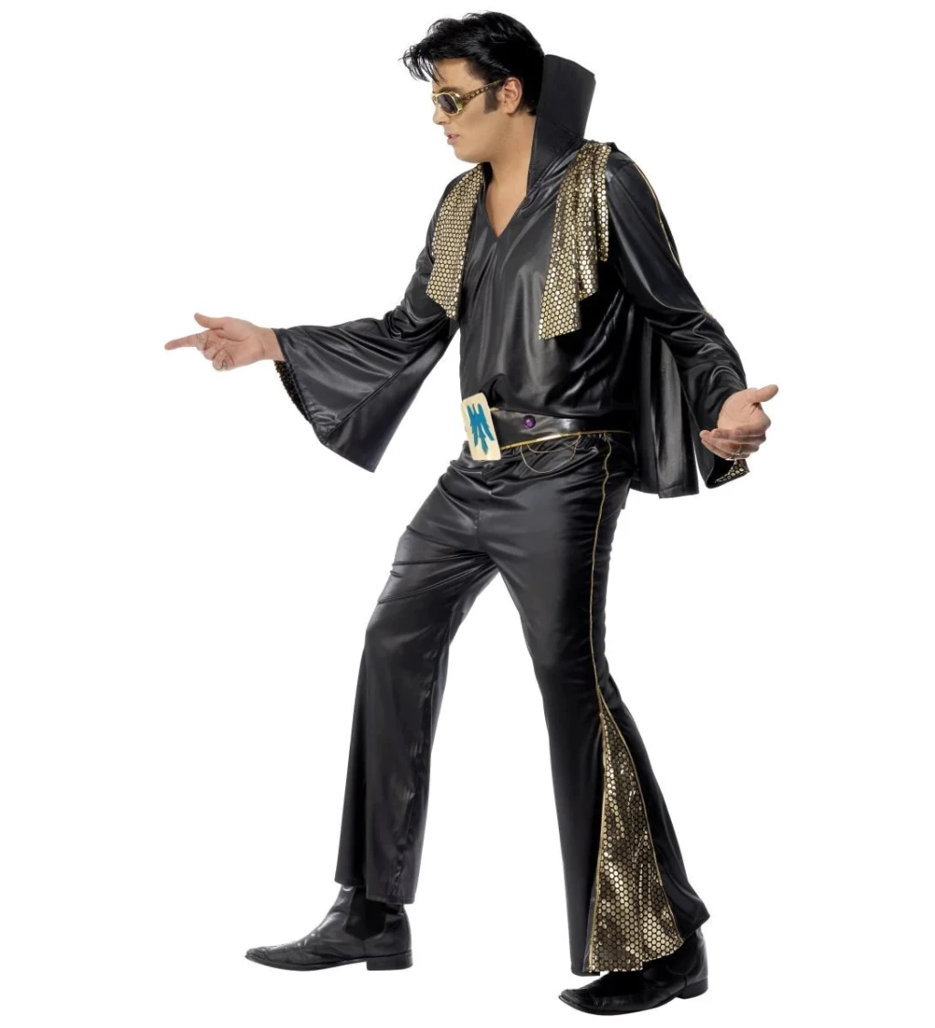 Kostým Elvis - čierno-zlatý