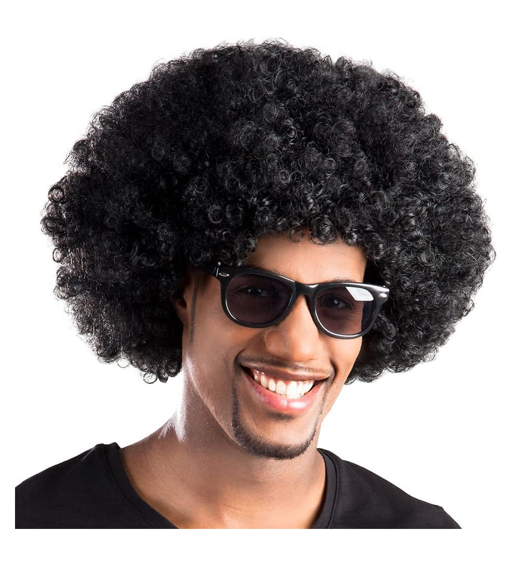 Pánska parochňa Afro, čierna