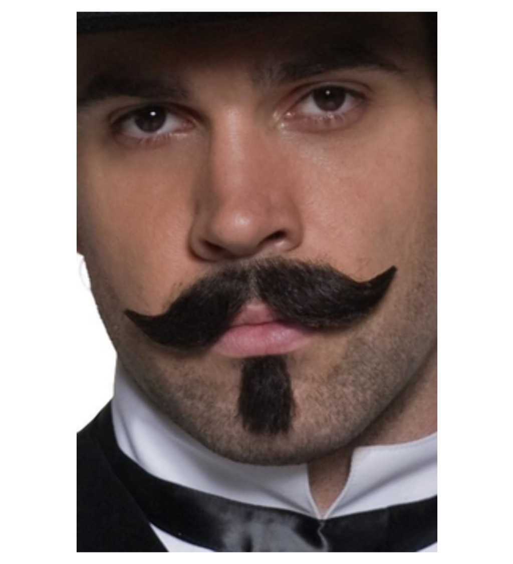 Fúzy Gambler Deluxe Čierne Halloween Store