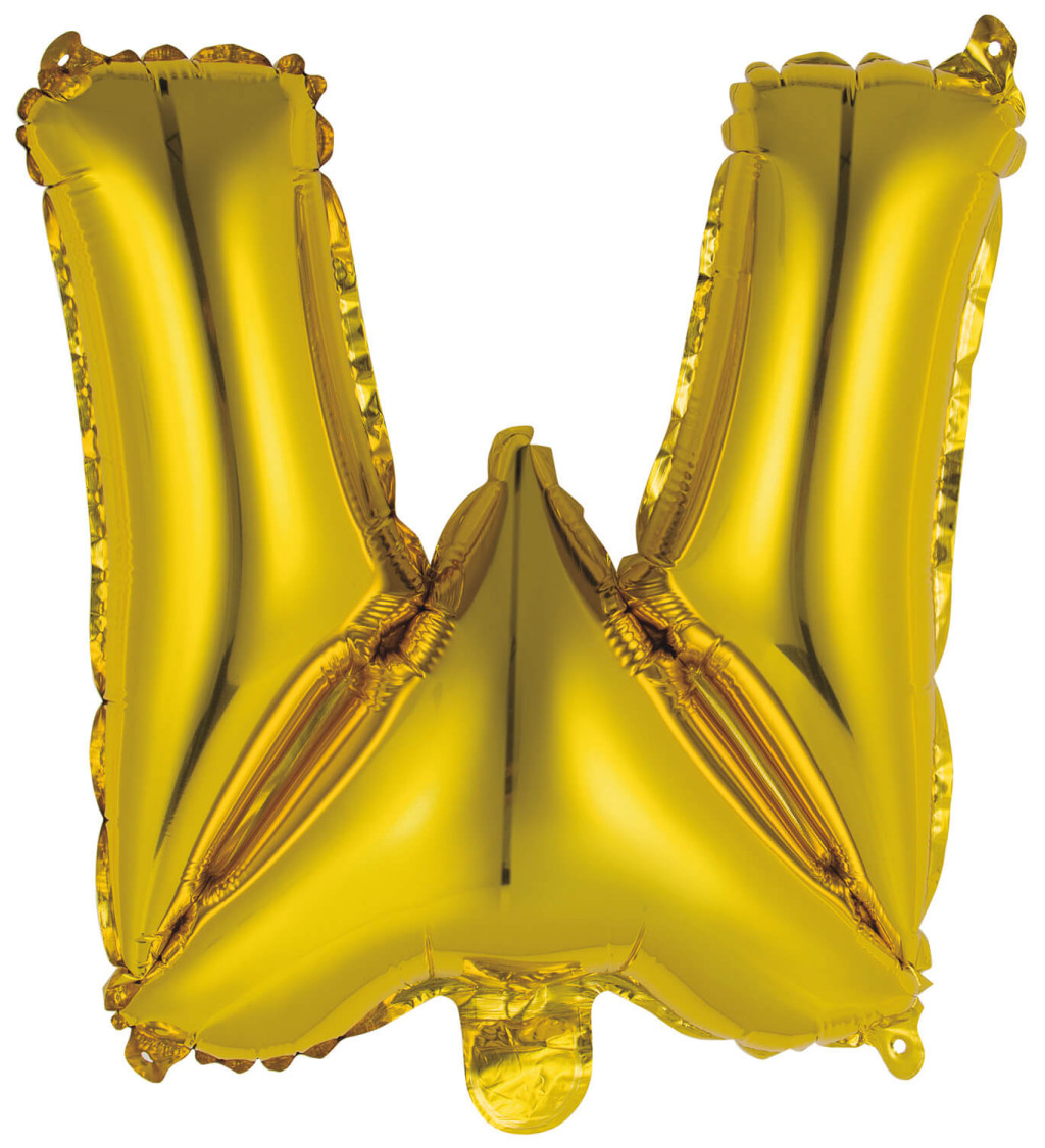 Fóliový balónik "W" - mini zlatý
