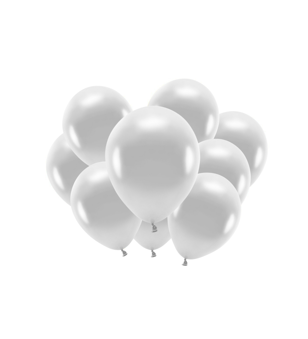 EKO Latexové balóniky 26 cm strieborné, 10 ks