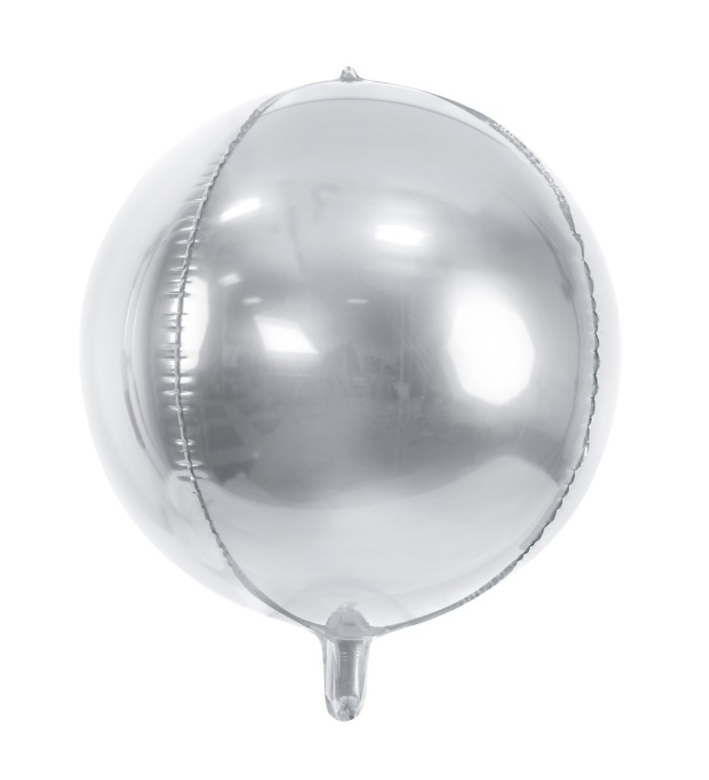 Strieborný okrúhly fóliový balón