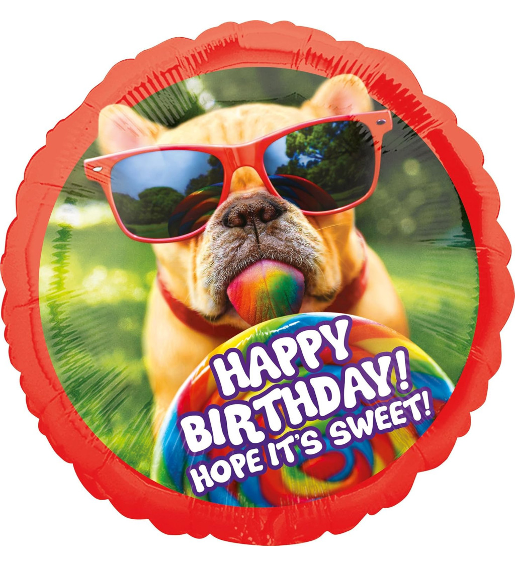 Fóliový balónik Happy Birthday, psík