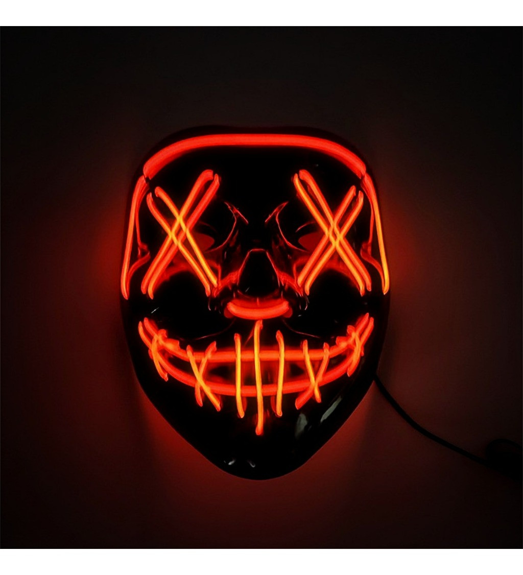 Červená LED maska ​​s úsmevom