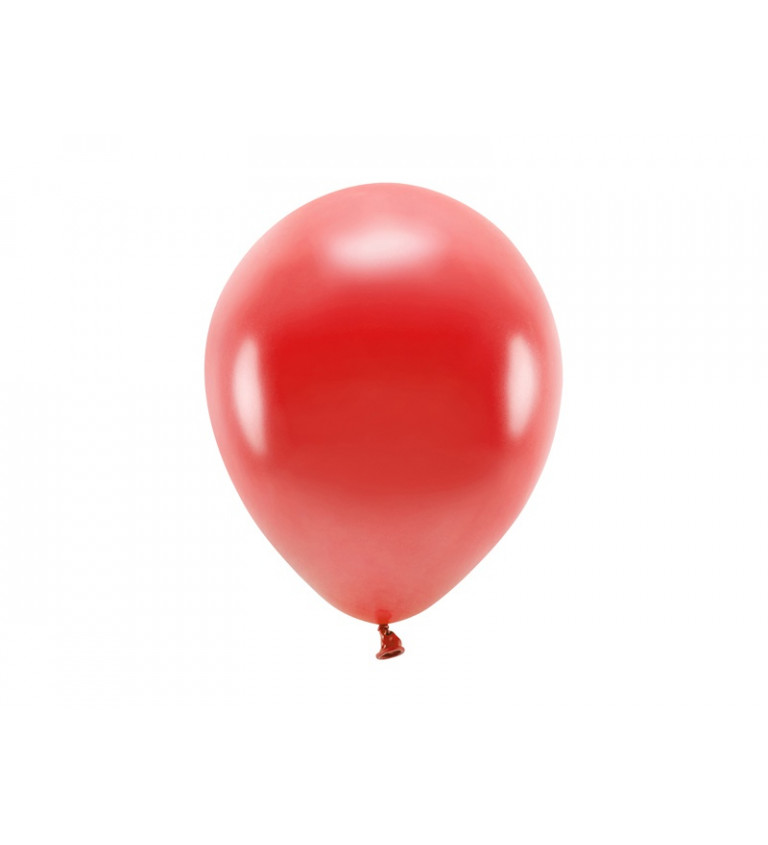 EKO Latexové balóniky 26 cm metalické, červené, 10 ks
