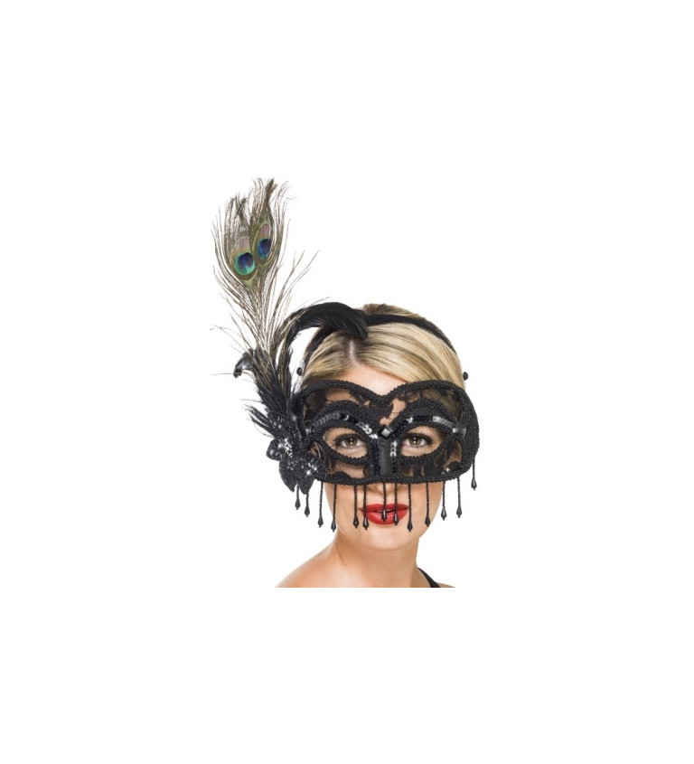 Benátska maska Colombina - krajka