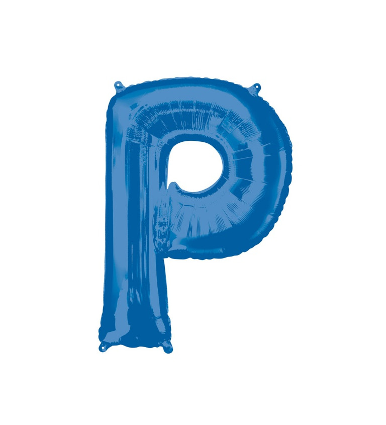 Fóliový balónik "P", modrý