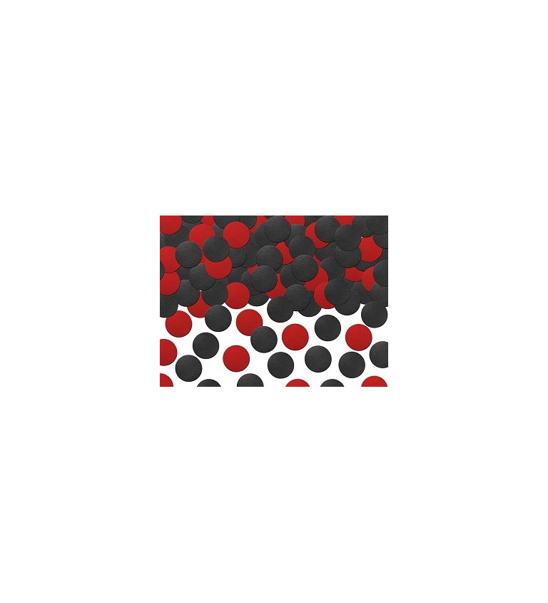 Konfety - červené a čierne bodky