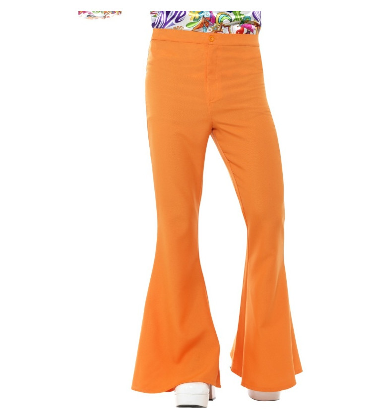 Pánske nohavice zvonové - oranžové