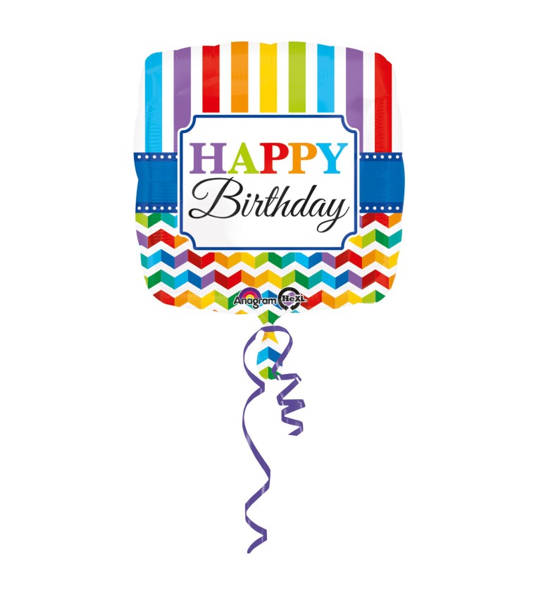 Balónik Happy Birthday IV - fóliový