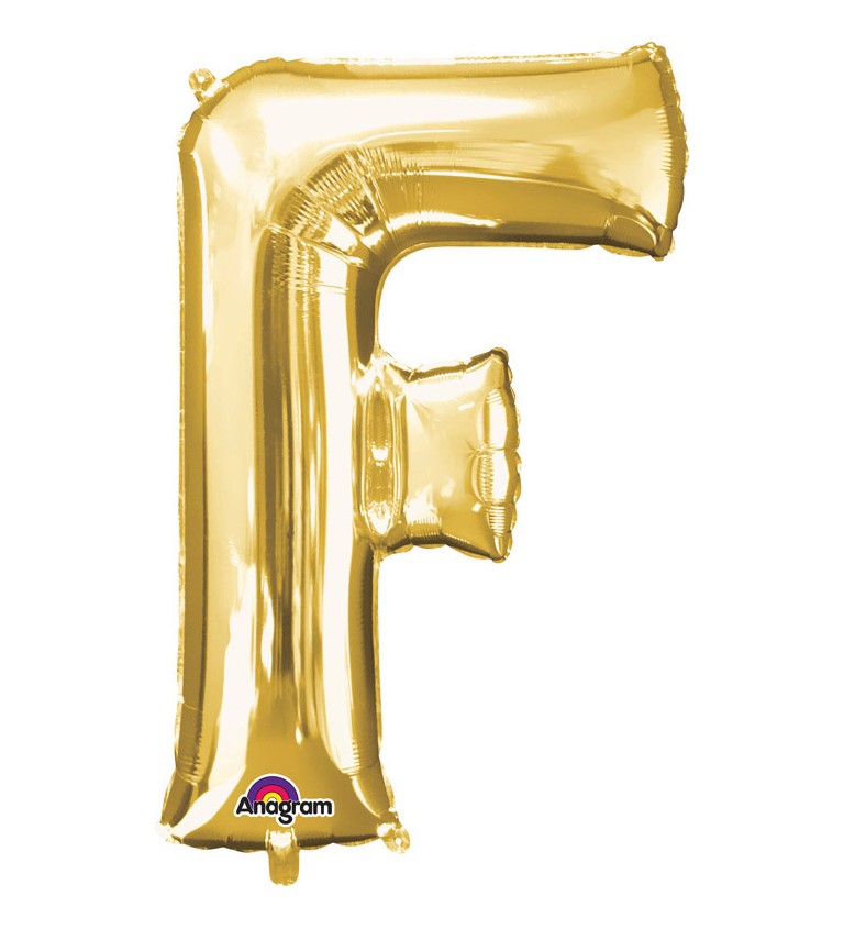 Balón fóliový Písmeno "F" zlatý