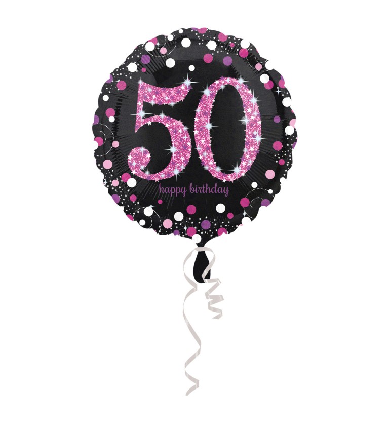 Fóliový balón "50" - ružový