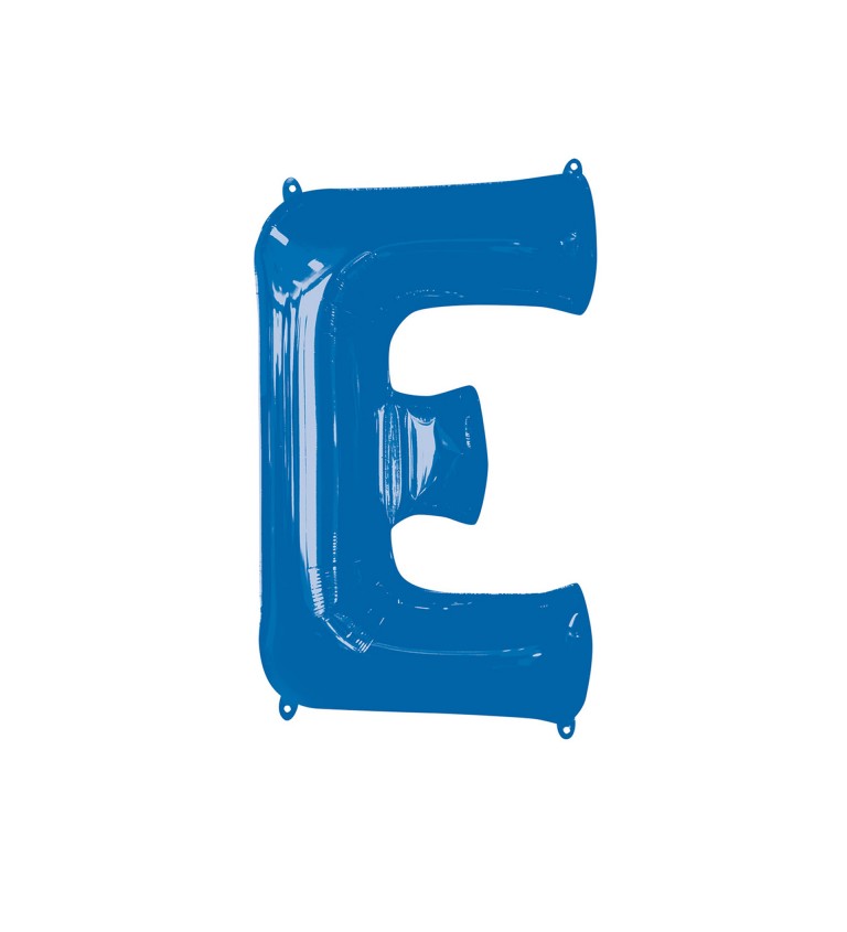Fóliový balónik "E", modrý