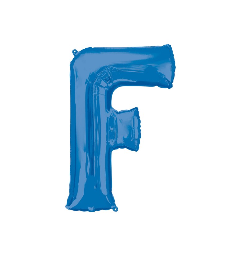 Fóliový balónik "F", modrý
